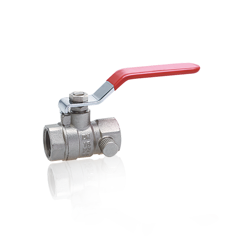Brass Ball Valve F .F. with Drain with Long Lever ART 60647