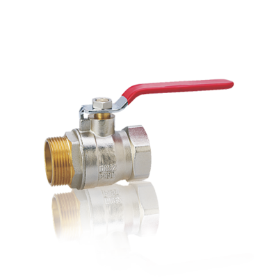 M-F Bras Ball Valve, Nickel Plated with Long Lever ART 50812