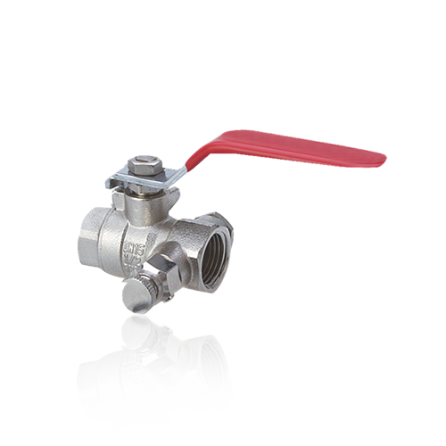 Brass Ball Valve FXF with Plug and Air Vent with Long Lever ART 60637