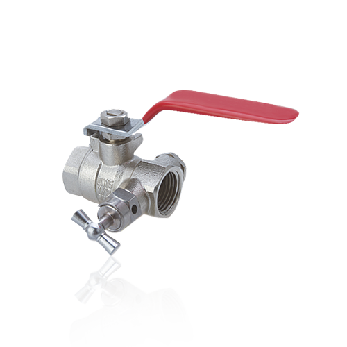 Brass Ball Valve FXF with Drain Cock & Plug with Long Lever ART 60642