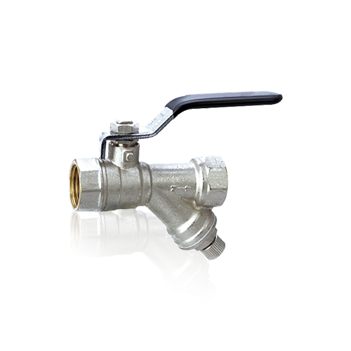 Female Brass Ball Valve with Filter ,Nickel Plated -Art 80950